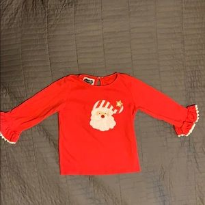 Mudpie baby/toddler girl Santa shirt